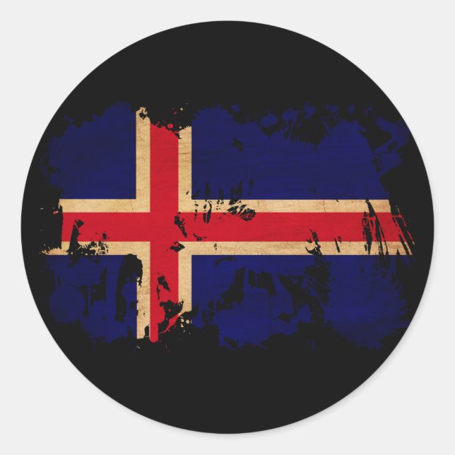 Iceland Flag Classic Round Sticker (Front)
