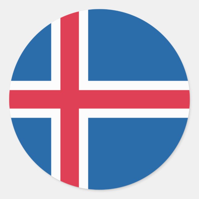 Iceland Flag Classic Round Sticker (Front)