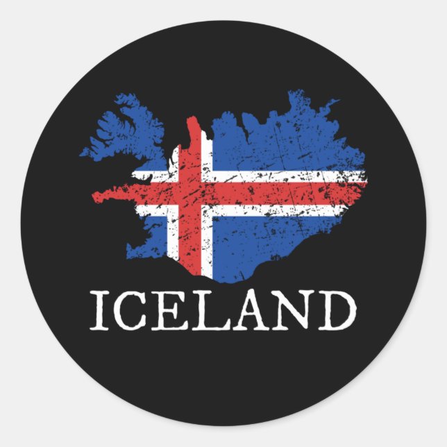 Iceland Flag Classic Round Sticker (Front)