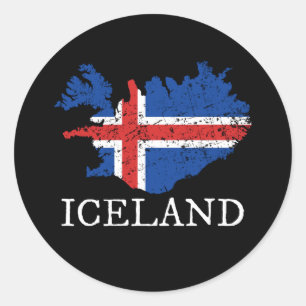 Iceland Flag Classic Round Sticker