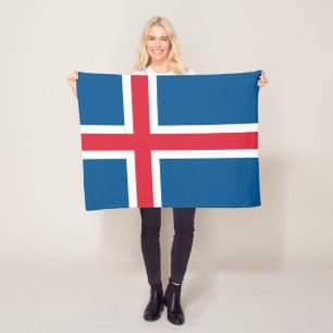 Iceland Flag Fleece Blanket