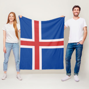 Iceland flag fleece blanket