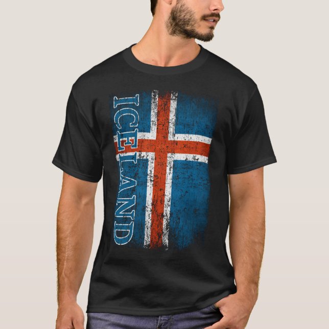 Iceland Flag Gift Women Men Children Iceland Retro T-Shirt (Front)