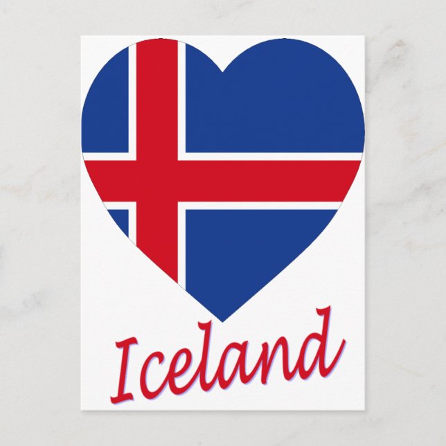Iceland Flag Heart Postcard (Front)
