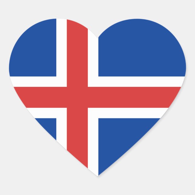 Iceland Flag Heart Sticker (Front)
