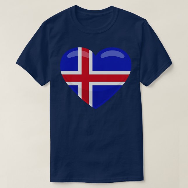 Iceland Flag Heart T-Shirt (Design Front)