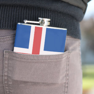 Iceland flag hip flask
