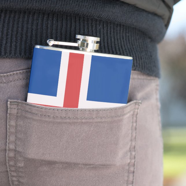 Iceland flag hip flask (In Situ)
