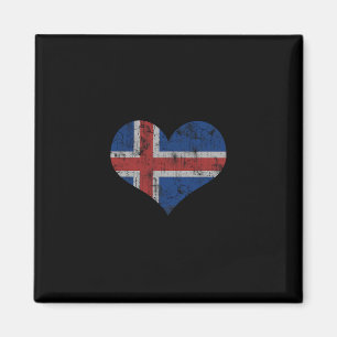 Iceland Flag Icelander Love Heart Home Vacation Fa Magnet
