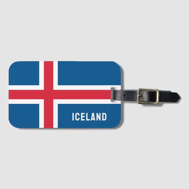 Iceland Flag Luggage Tag (Front Horizontal)