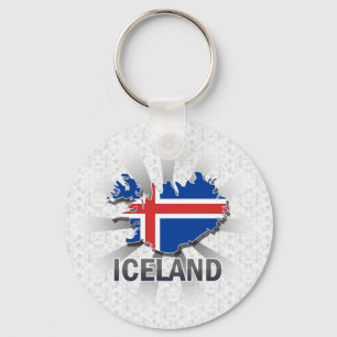 Iceland Flag Map 2.0 Key Ring