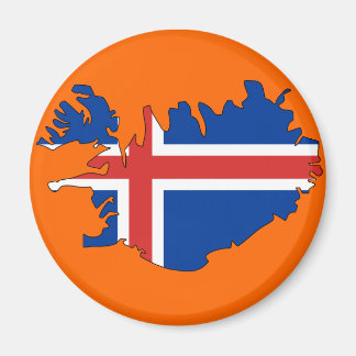 Iceland flag map magnet