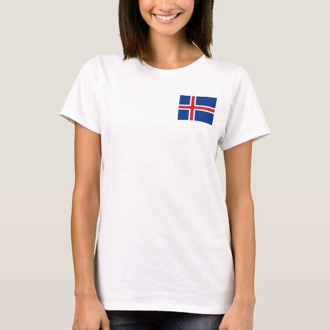 Iceland Flag + Map T-Shirt (Front)