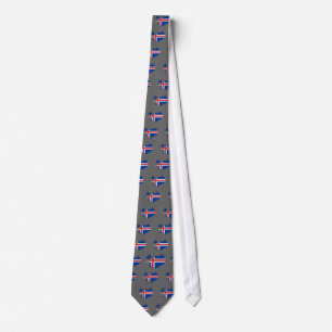 Iceland flag map tie