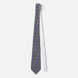Iceland flag map tie