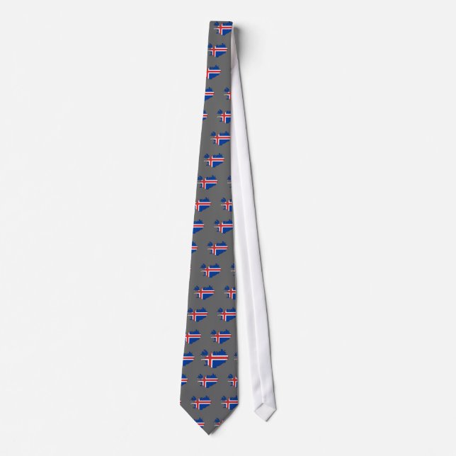 Iceland flag map tie (Front)