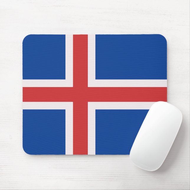 Iceland flag mouse mat (With Mouse)