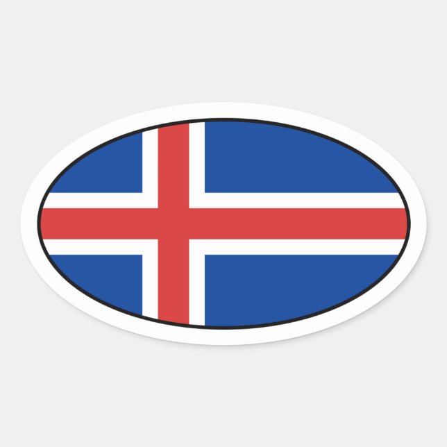 Iceland Flag Oval Sticker (Front)