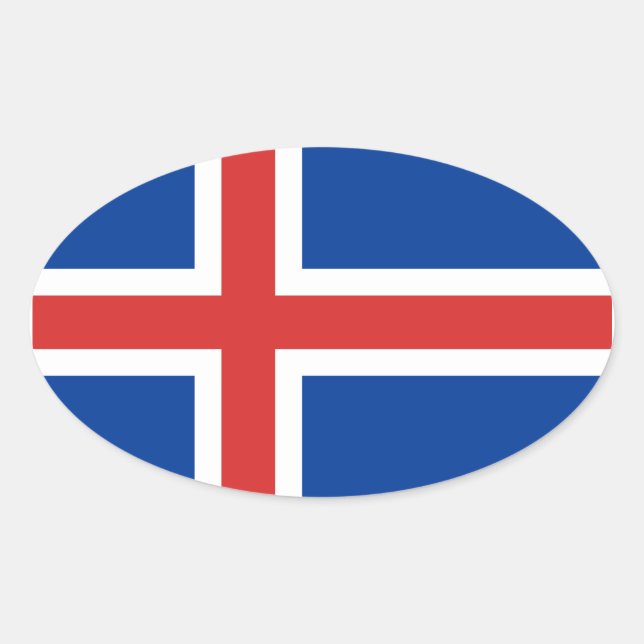 Iceland Flag Oval Sticker (Front)