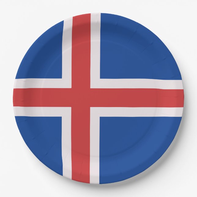 Iceland flag paper plate (Front)