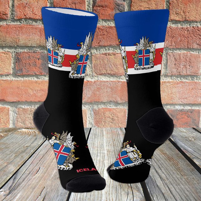 Iceland Flag Patriotic Socks, Sustainable Iceland Socks (Creator Uploaded)