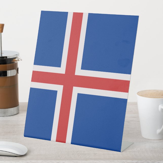 Iceland flag pedestal sign (In SItu)