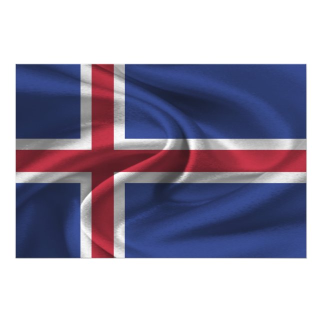 Iceland Flag Photo Print (Front)