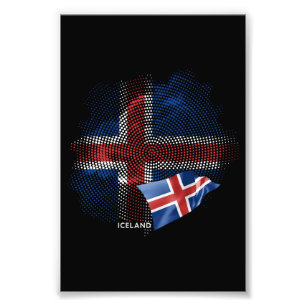 Iceland flag photo print
