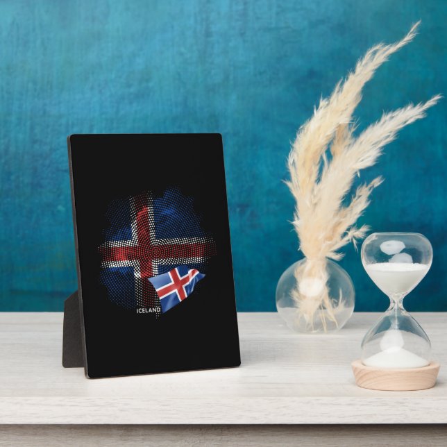 Iceland flag plaque (Side)