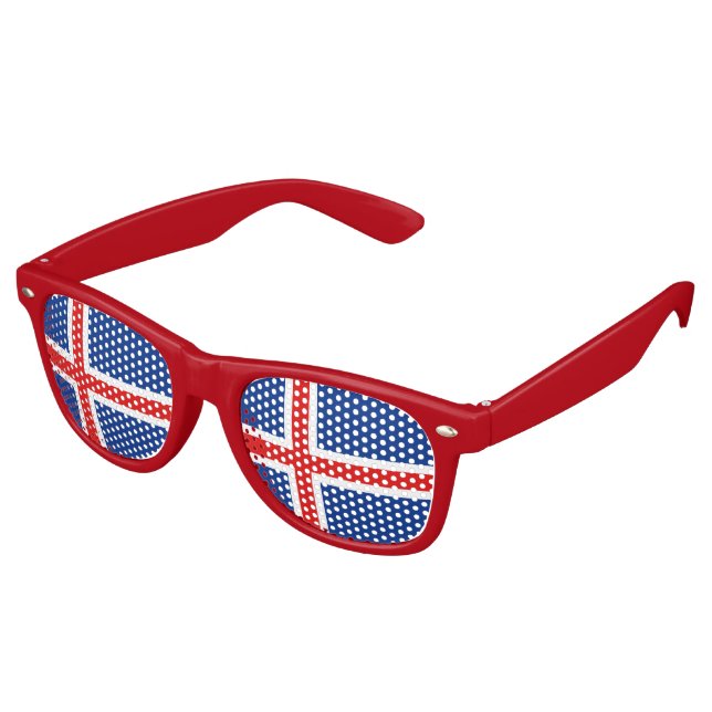 Iceland Flag Retro Sunglasses (Angled)