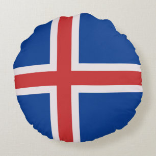 Iceland flag round cushion
