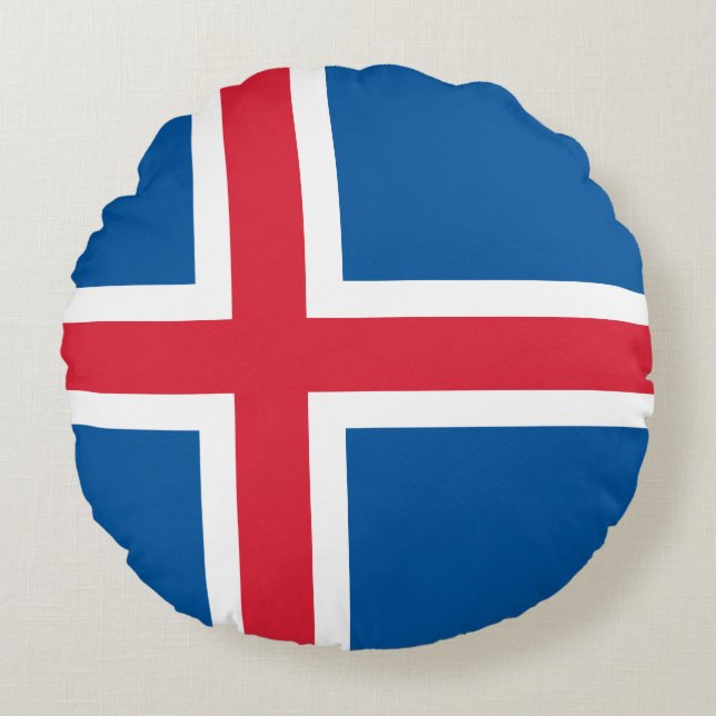 Iceland Flag Round Cushion (Front)