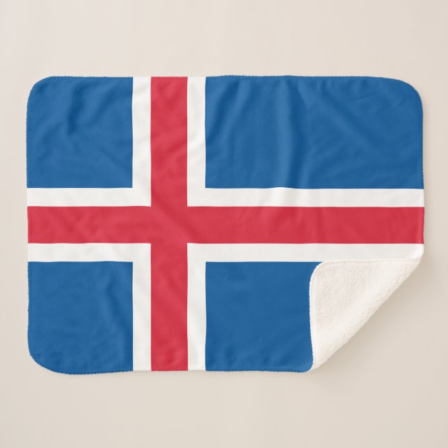 Iceland Flag Sherpa Blanket (Front (Horizontal))