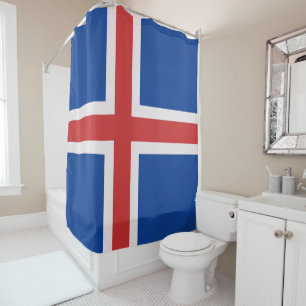 Iceland flag shower curtain