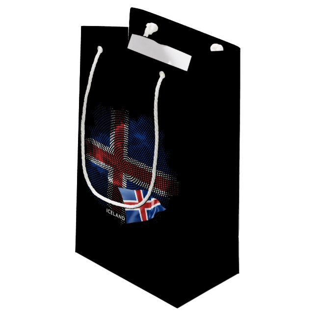 Iceland flag small gift bag (Back Angled)