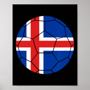 Iceland Flag Soccer Iceland Soccer _1 Poster