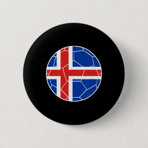 Iceland Flag Soccer Iceland Soccer 6 Cm Round Badge
