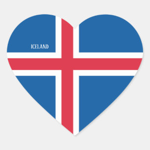 Iceland Flag Splendid Patriotic Heart Sticker