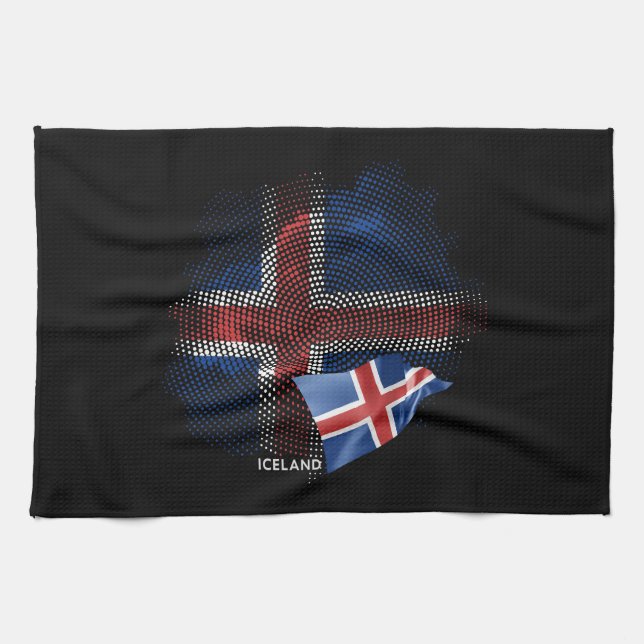 Iceland flag tea towel (Horizontal)