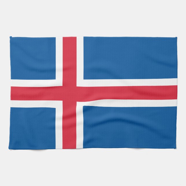 Iceland Flag Tea Towel (Horizontal)