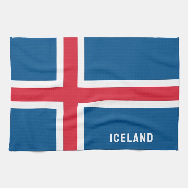 Iceland Flag Tea Towel (Horizontal)