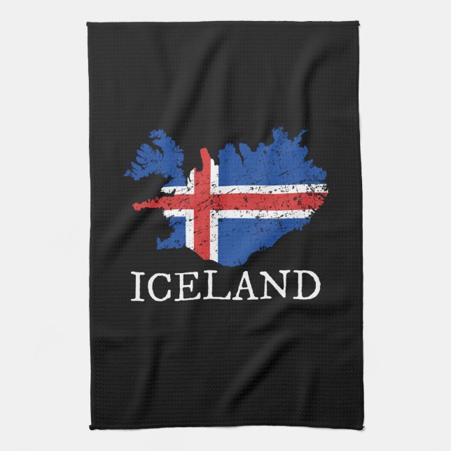 Iceland Flag Tea Towel (Vertical)