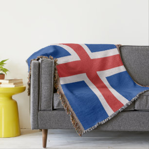 Iceland flag throw blanket