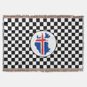Iceland flag throw blanket