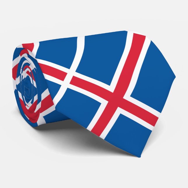 Iceland Flag Tie (Rolled)