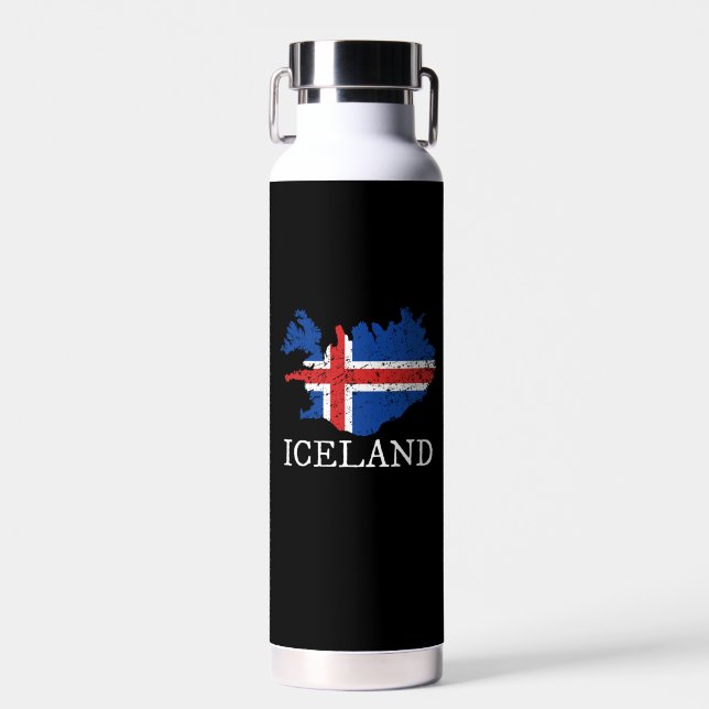 Iceland Flag Water Bottle (Front)