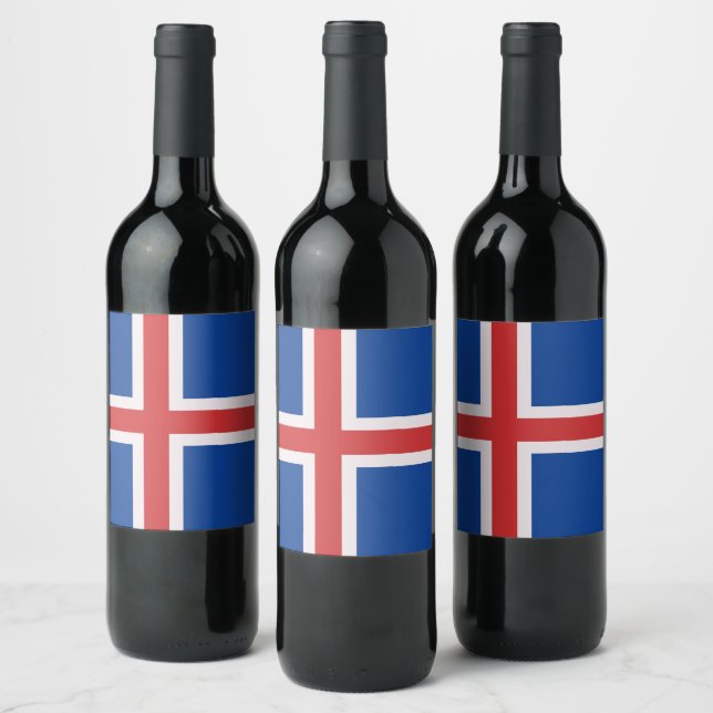 Iceland flag wine label (Bottles)