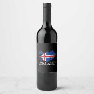 Iceland Flag Wine Label