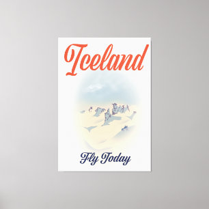 Iceland "Fly Today" vintage travel poster Canvas Print