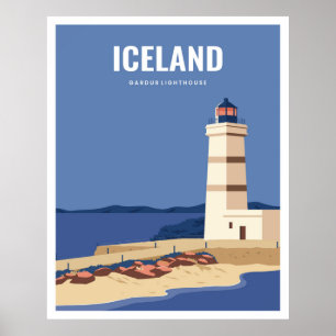 Iceland gardur lighthouse poster